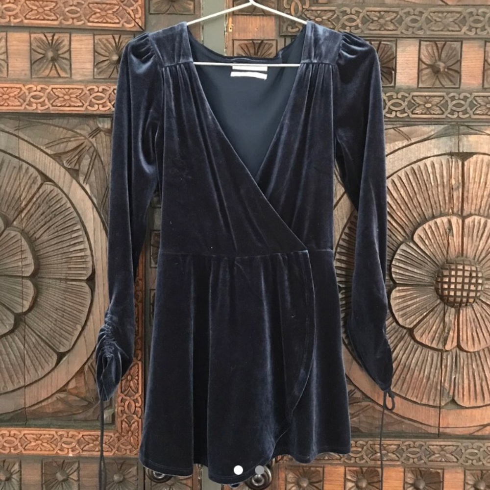 UO goldmine surplus velvet romper